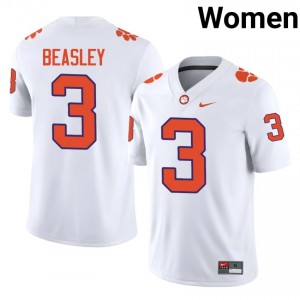 Clemson Vic Beasley #3 White Jersey | Pro Cut Stitched NCAA Football Women Apparel 82862935