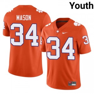 Orange Armon Mason #34 Clemson National Championship Jersey | Youth High School Football Limited Embroidery 57978349