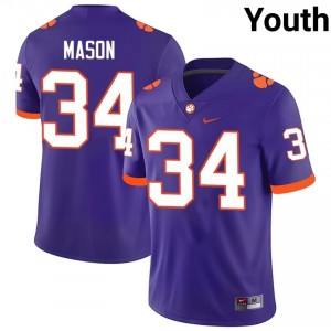 Armon Mason #34 Clemson Tigers Jersey | Exclusive Purple College Football Youth Swen 95235525
