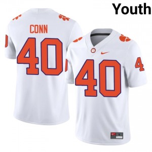 White Brodey Conn #40 Clemson National Championship Jersey | Youth High School Football Licensed Stitched 56074643