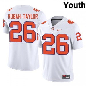 #26 C.J. Kubah-Taylor CFP Champs White Jersey | Alumni Stitched Youth Player Football Gear 73078566