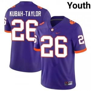 Purple C.J. Kubah-Taylor #26 Clemson National Championship Jersey | Youth High School Football Fresh Swen 67566685