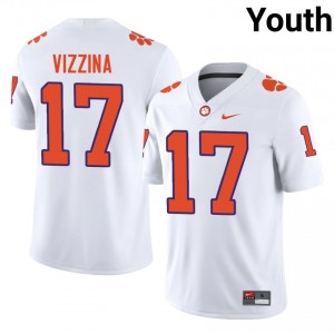 Clemson Christopher Vizzina #17 White Jersey | Essential Stitched NCAA Football Youth Apparel 14213083
