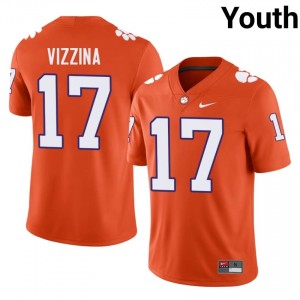 Christopher Vizzina #17 Clemson Tigers Jersey | Iconic Orange College Football Youth Embroidery 79432095