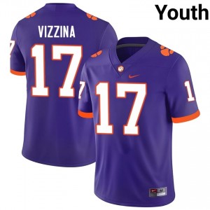 #17 Christopher Vizzina CFP Champs Purple Jersey | Alumni Stitch Youth Player Football Gear 15625592