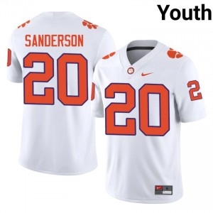 White Clark Sanderson #20 Clemson National Championship Jersey | Youth High School Football Licensed Stitched 28985172