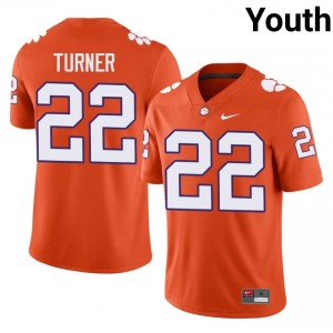 Elite Thread Cole Turner #22 Clemson Tigers Orange Jersey | Youth University Football Embroidery Fan Gear 30617536