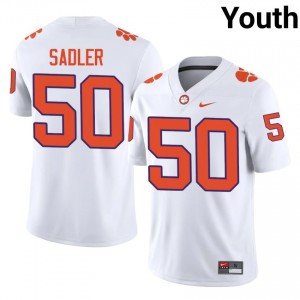 #50 Collin Sadler CFP Champs White Jersey | Elite Stitched Youth Player Football Gear 30363310
