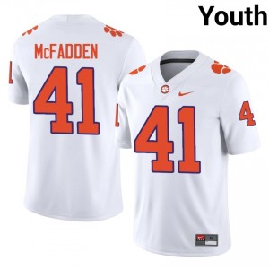 #41 Connor McFadden CFP Champs White Jersey | Classic Stitched Youth Player Football Gear 86772986