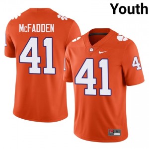 Clemson Connor McFadden #41 Orange Jersey | Pro Cut Embroidery NCAA Football Youth Apparel 49143636