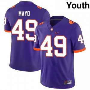Darien Mayo #49 Clemson Tigers Jersey | Gameday Purple College Football Youth Stitch 76190592