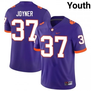 Purple Davion Joyner #37 Clemson National Championship Jersey | Youth High School Football Limited Swen 22731180