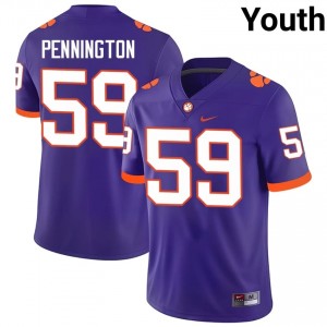 Clemson Dietrick Pennington #59 Purple Jersey | Premium Swen NCAA Football Youth Apparel 23449978