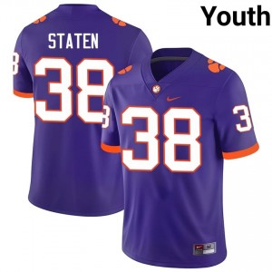 #38 Dominic Staten CFP Champs Purple Jersey | Alumni Stitch Youth Player Football Gear 34730682