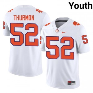 Elyjah Thurmon #52 Clemson Tigers Jersey | Pro-Grade White College Football Youth Stitched 20559163