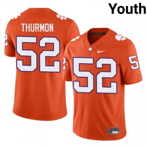 Officially Licensed Elyjah Thurmon #52 Clemson Tigers Orange Jersey | Youth University Football Embroidery Fan Gear 15699241