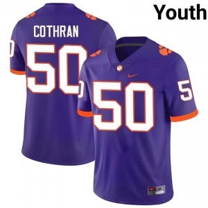 Durable Fletcher Cothran #50 Clemson Tigers Purple Jersey | Youth University Football Swen Fan Gear 95031052
