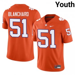 Gavin Blanchard #51 Clemson Tigers Jersey | Exclusive Orange College Football Youth Embroidery 95848329