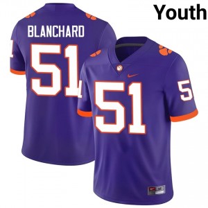 #51 Gavin Blanchard CFP Champs Purple Jersey | Classic Swen Youth Player Football Gear 17186631