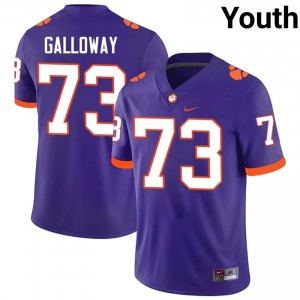 Hayes Galloway #73 Clemson Tigers Jersey | Pro-Grade Purple College Football Youth Swen 90511217