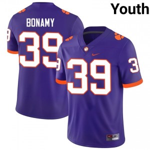 J.D. Bonamy #39 Clemson Tigers Jersey | Iconic Purple College Football Youth Stitch 40880199