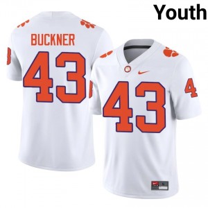 Officially Licensed J.R. Buckner #43 Clemson Tigers White Jersey | Youth University Football Stitched Fan Gear 41357227