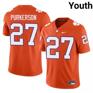 Durable Jack Purkerson #27 Clemson Tigers Orange Jersey | Youth University Football Embroidery Fan Gear 30679364
