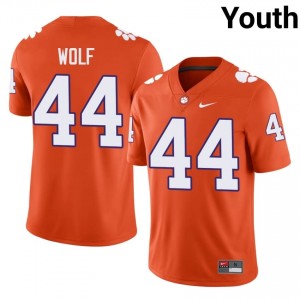 #44 Jack Wolf CFP Champs Orange Jersey | Authentic Embroidery Youth Player Football Gear 99734276