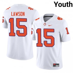 White Jahiem Lawson #15 Clemson National Championship Jersey | Youth High School Football Fresh Stitched 79649120