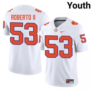 Elite Thread Joseph Roberto II #53 Clemson Tigers White Jersey | Youth University Football Stitched Fan Gear 24901169