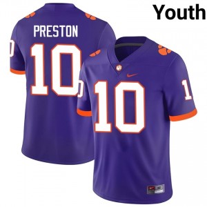 Juju Preston #10 Clemson Tigers Jersey | Gameday Purple College Football Youth Stitch 35410404