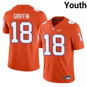 Top-Tier Kylon Griffin #18 Clemson Tigers Orange Jersey | Youth University Football Embroidery Fan Gear 58449223