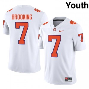 #7 Logan Brooking CFP Champs White Jersey | Alumni Stitched Youth Player Football Gear 99511587