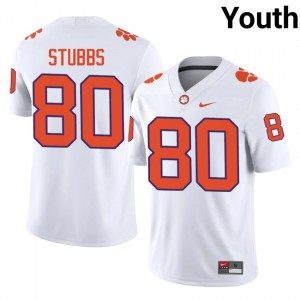 Top-Tier Luke Stubbs #80 Clemson Tigers White Jersey | Youth University Football Stitched Fan Gear 56956459