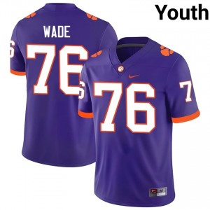#76 Mason Wade CFP Champs Purple Jersey | Authentic Stitch Youth Player Football Gear 94431169