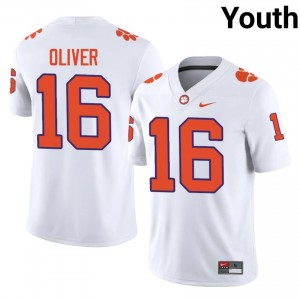 #16 Myles Oliver CFP Champs White Jersey | Authentic Stitched Youth Player Football Gear 31163328