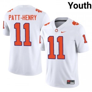White Olsen Patt-Henry #11 Clemson National Championship Jersey | Youth High School Football Moisture Wicking Stitched 95918825