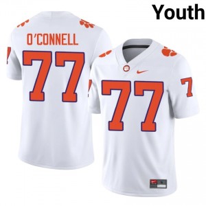 Ronan O'Connell #77 Clemson Tigers Jersey | Iconic White College Football Youth Stitched 72920684