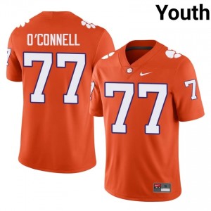 Durable Ronan O'Connell #77 Clemson Tigers Orange Jersey | Youth University Football Embroidery Fan Gear 66525461