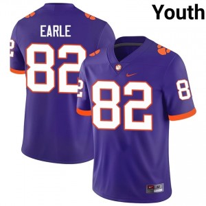 Purple Sam Earle #82 Clemson National Championship Jersey | Youth High School Football Licensed Stitch 78752697