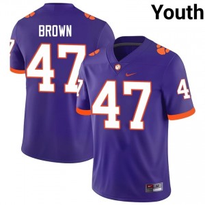 #47 Sammy Brown CFP Champs Purple Jersey | Authentic Stitch Youth Player Football Gear 87005095