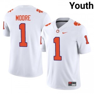 #1 T.J. Moore CFP Champs White Jersey | Classic Stitched Youth Player Football Gear 87871641