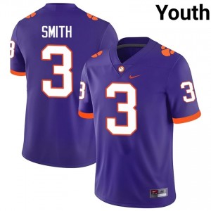Clemson Tristan Smith #3 Purple Jersey | Pro Cut Stitch NCAA Football Youth Apparel 29725609