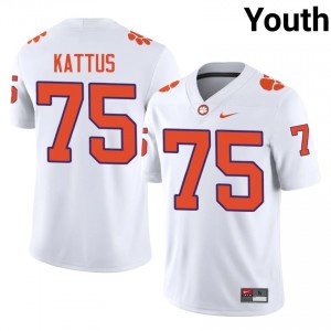 #75 Tucker Kattus CFP Champs White Jersey | Alumni Stitched Youth Player Football Gear 51521664