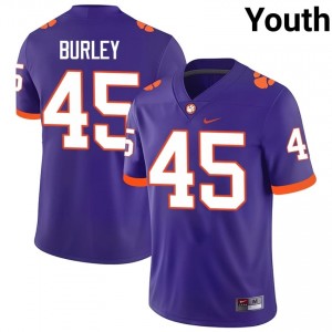Purple Vic Burley #45 Clemson National Championship Jersey | Youth High School Football Fresh Swen 60471196