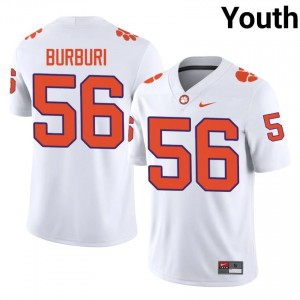 Clemson Andy Burburija #56 White Jersey | Pro Cut Stitched NCAA Football Youth Apparel 14664029
