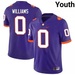 Elite Thread Antonio Williams #0 Clemson Tigers Purple Jersey | Youth University Football Stitch Fan Gear 78641858