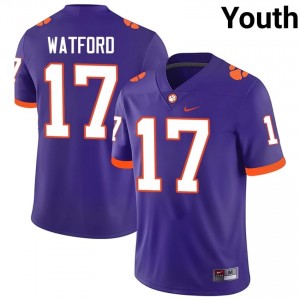 #17 Ari Watford CFP Champs Purple Jersey | Alumni Stitch Youth Player Football Gear 87953508