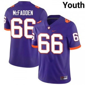 Officially Licensed Banks McFadden #66 Clemson Tigers Purple Jersey | Youth University Football Stitch Fan Gear 45315891