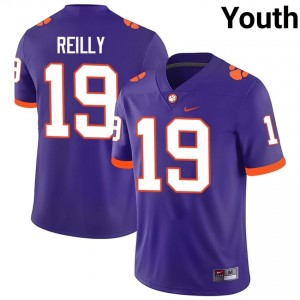 Brayden Reilly #19 Clemson Tigers Jersey | Iconic Purple College Football Youth Stitch 32847351